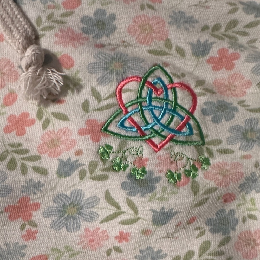J. America Floral Hoodie with Embroidered Design